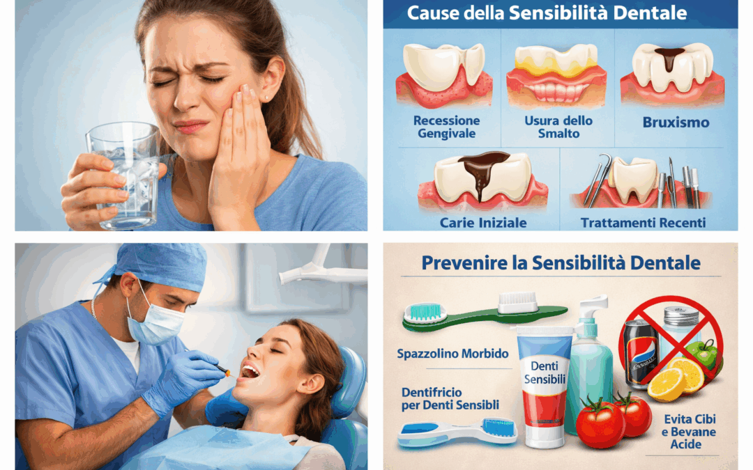 Donna che prova dolore ai denti bevendo acqua fredda, tipico dei denti sensibili