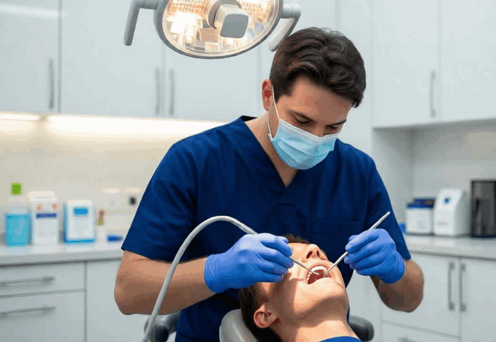 dentista Rimini Nicola Merli durante trattamento