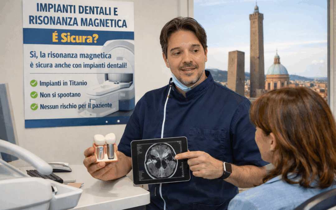 Impianti dentali e risonanza magnetica: dentista spiega esame RMN a paziente a Bologna