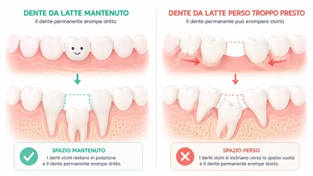 Perdita precoce del dente da latte e rischio di affollamento dentale