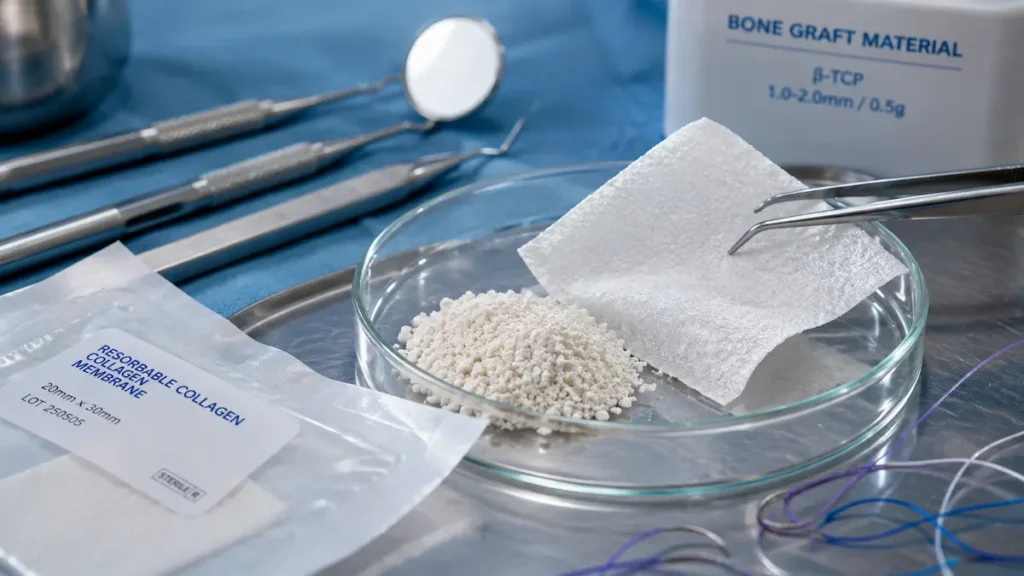 Biomateriali e membrane utilizzati nella chirurgia parodontale rigenerativa.